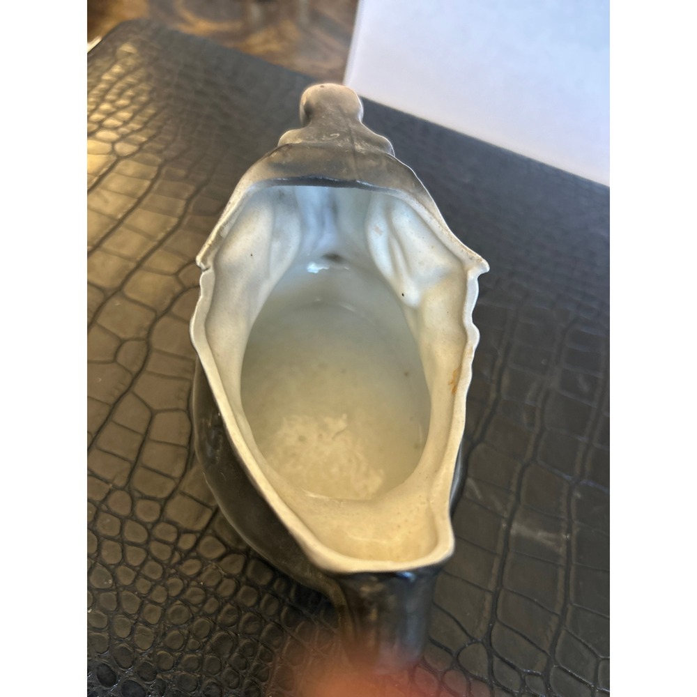 Vintage Ceramic Water Buffalo Creamer Pitcher Grey White Farmhouse Country Decor - Picture 5 of 5